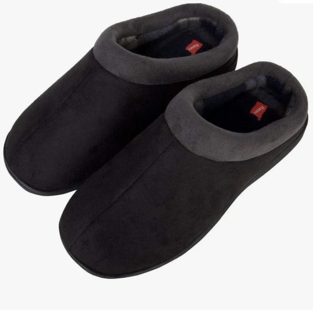 Slippers Men Memory Foam Hanes XL 11-12 Indoor Outdoor Microsuede NWT - Picture 2 of 6